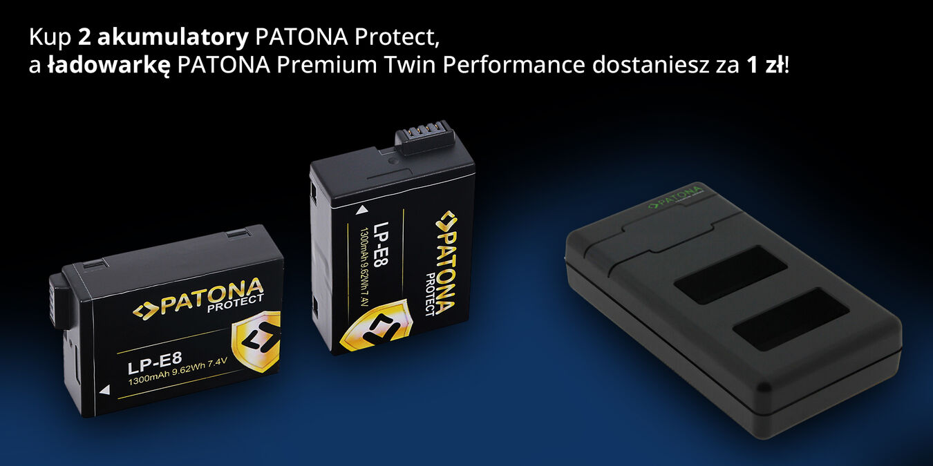 Kup dwa akumulatory Patona Protect a ładowarkę PATONA Premium Twin Performance otrzymasz za 1 zł!