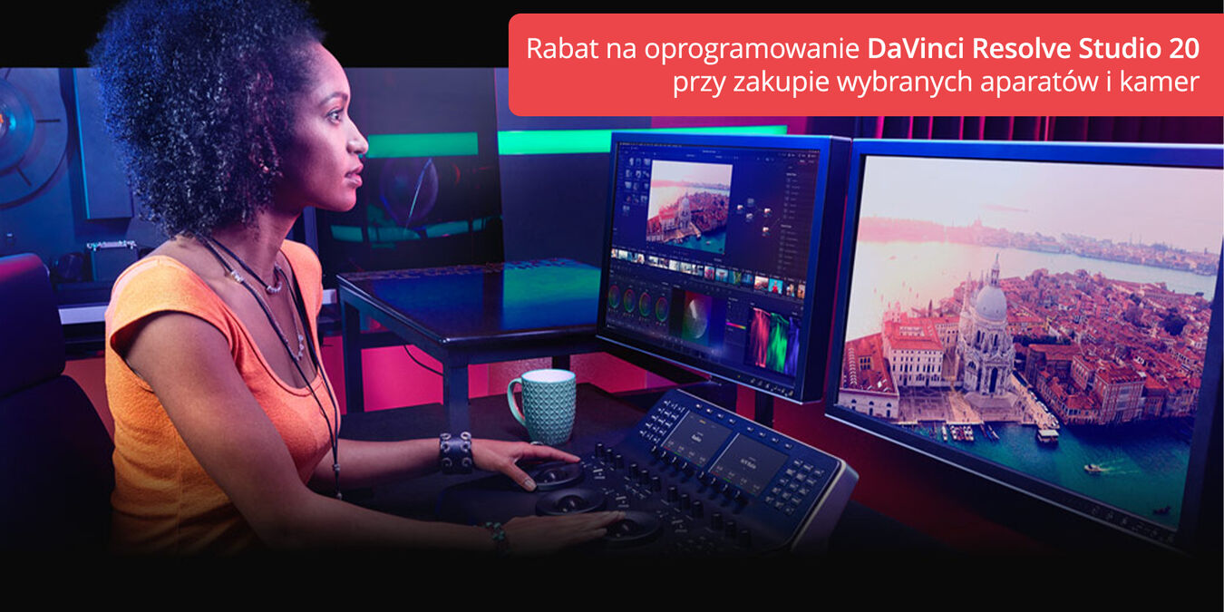 Rabat na oprogramowanie DaVinci Resolve Studio 20 przy zakupie wybranych aparatów i kamer