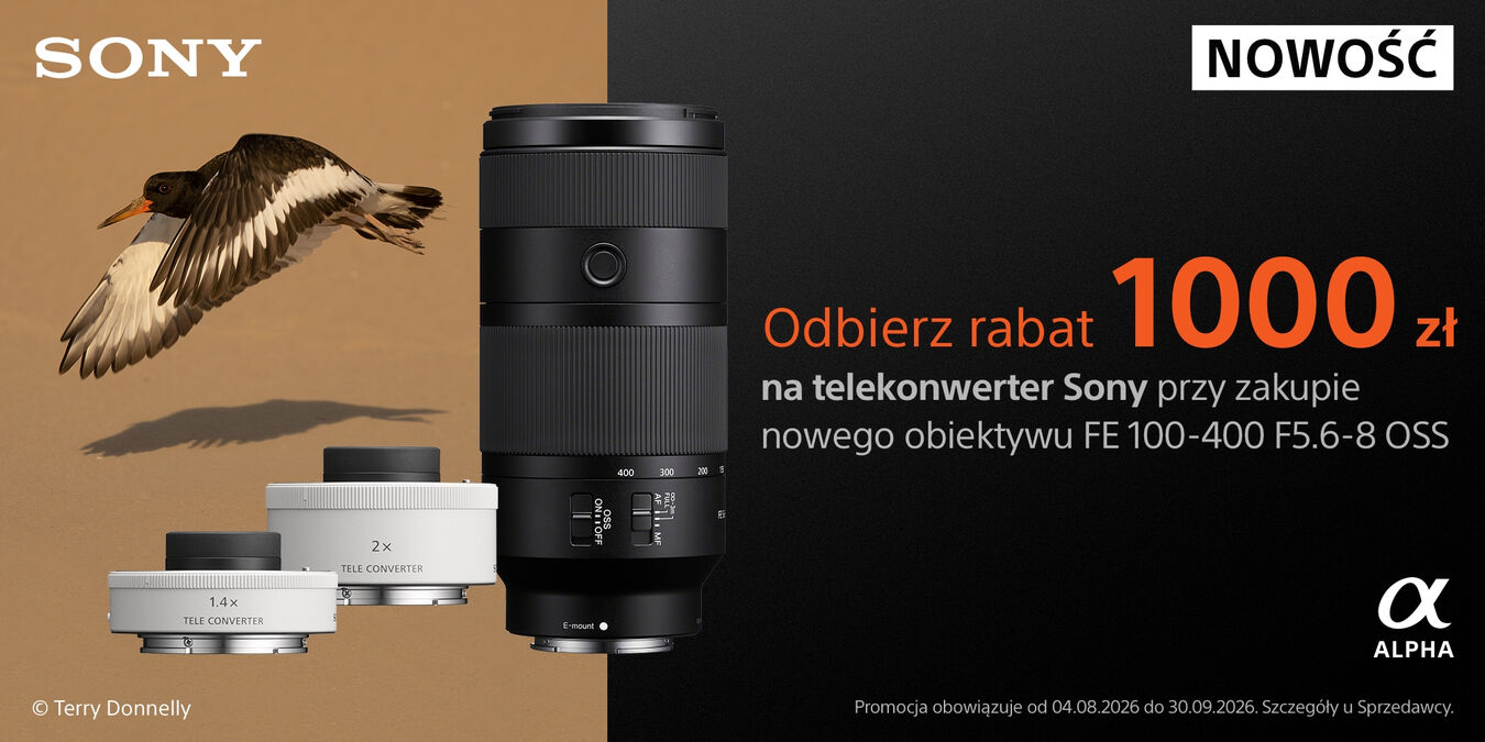Rabat 1000 zł na telekonwerter przy zakupie Sony 100-400mm