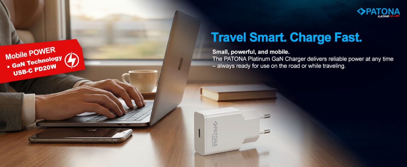 Ładowarka Patona GaN PD20W Platinum płaska 1x USB-C PD3.0 QC3.0 biała/2593