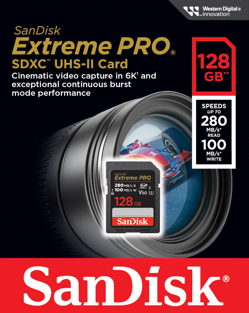 Karta pamięci SanDisk SDXC Extreme PRO 128GB (280MB/s) V60 UHS-II U3/SDSDXEP-128G-GN4IN