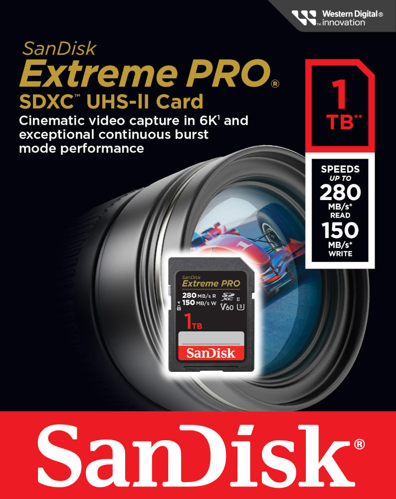 Karta pamięci SanDisk SDXC Extreme PRO 1TB (280MB/s) V60 UHS-II U3/SDSDXEP-1T00-GN4IN