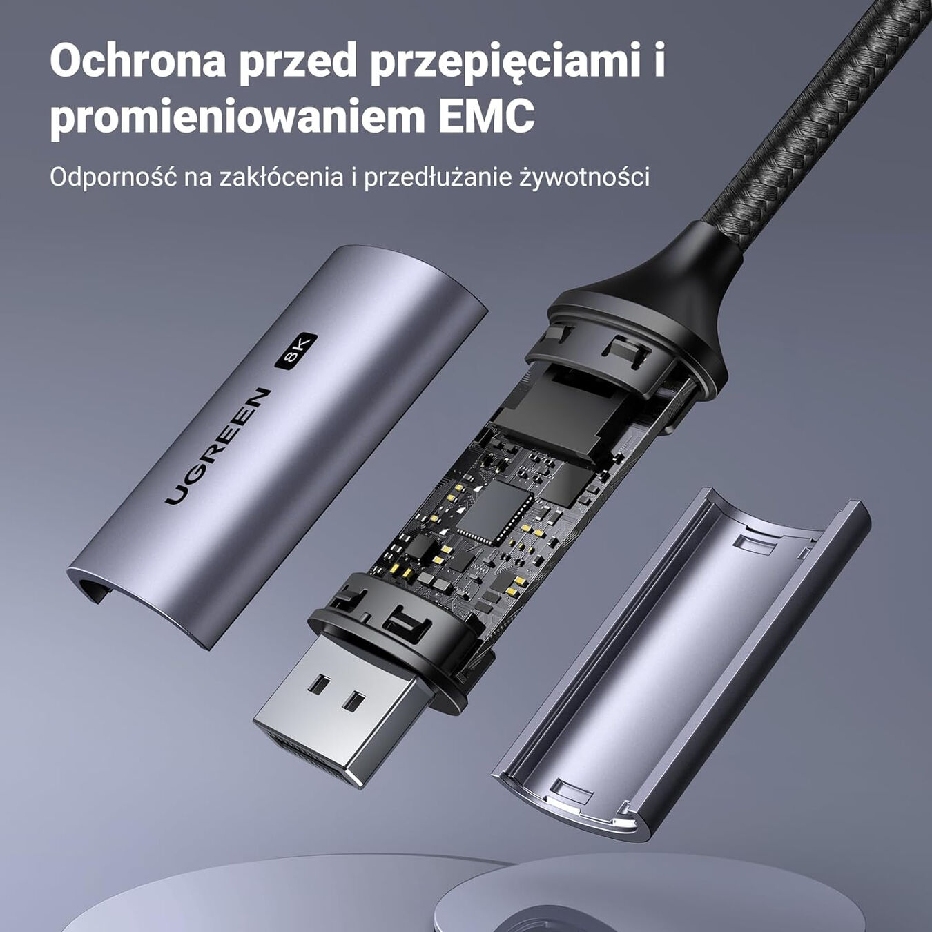 Kabel UGREEN 25158 USB-C > DisplayPort 1.4 8K@60Hz 2m