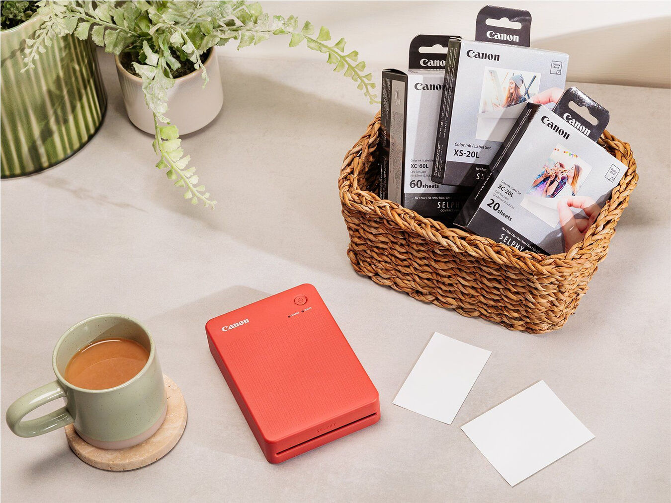 Drukarka Canon Selphy Square QX20 (czerwona) + Dobierz PAPIER 40% TANIEJ w zestawie!