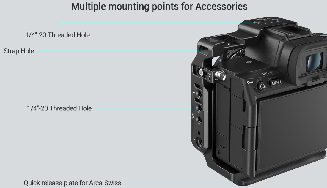 Klatka SmallRig 3639 Half Cage do Sony A7IV/ A7SIII/ A7RIV/ A1 |