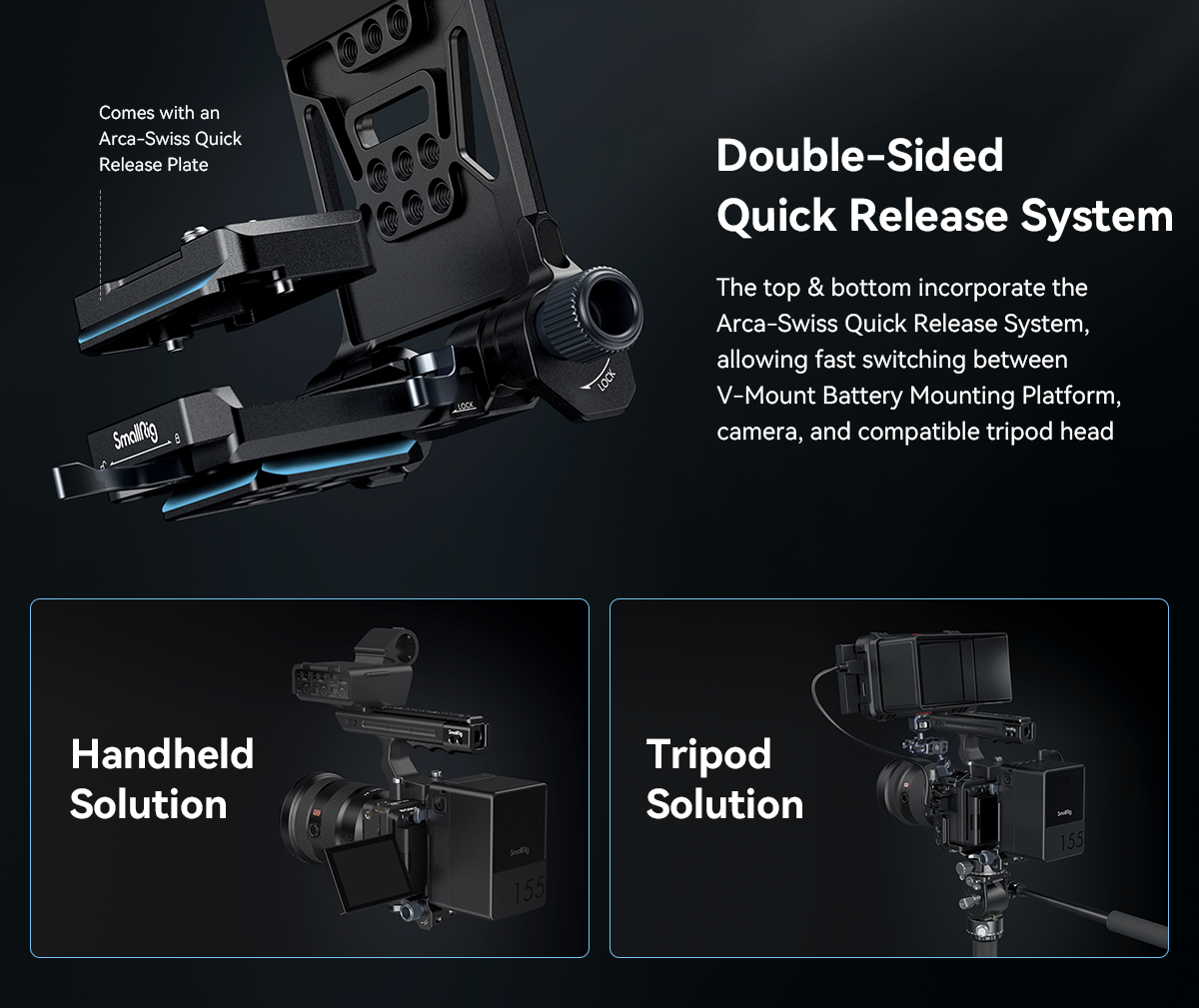 SmallRig 4064B Compact V-Mount Battery Mounting System - regulowane mocowanie akumulatorów