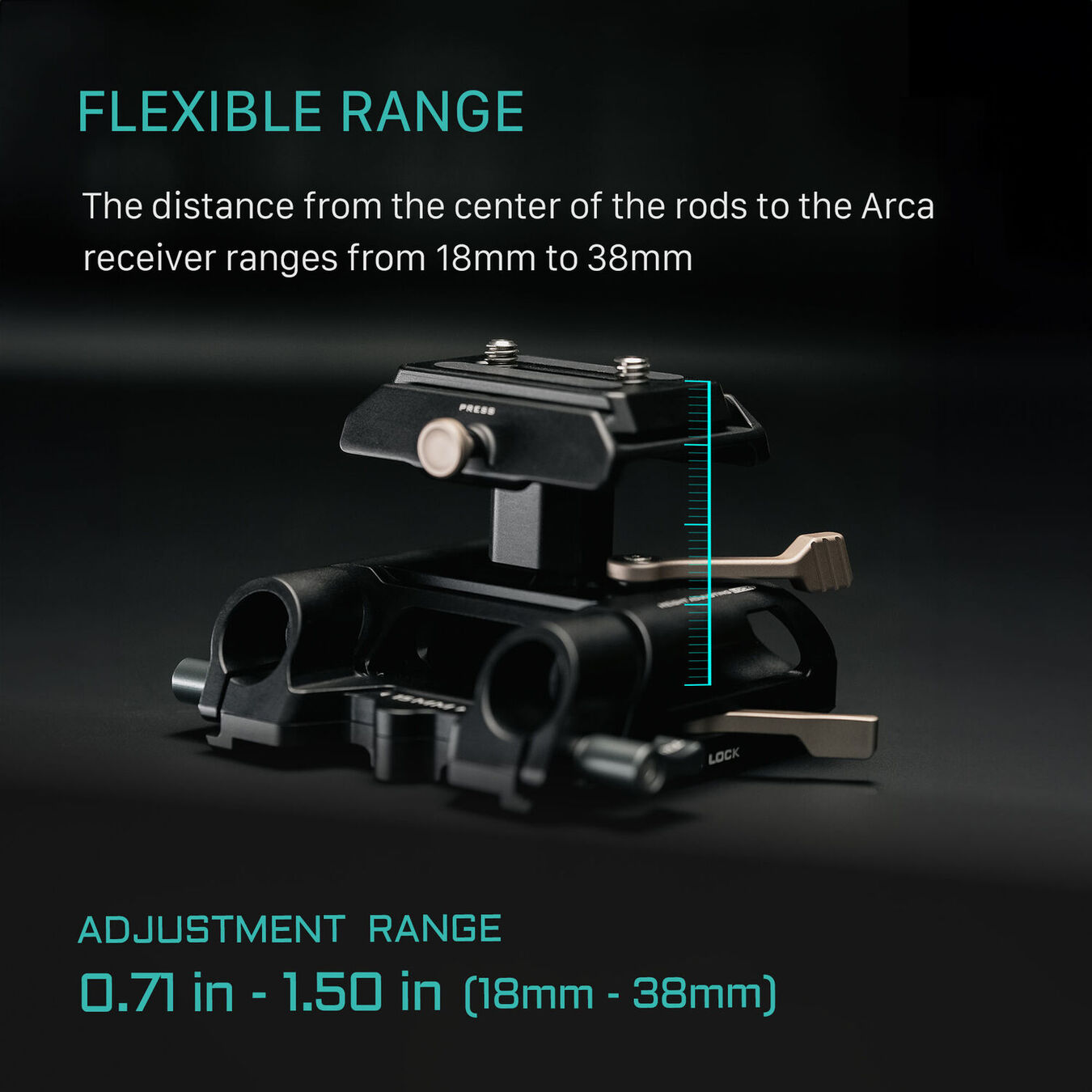 Tilta TA-HABP-B Arca Height Adjustable 15mm LWS Baseplate - Black
