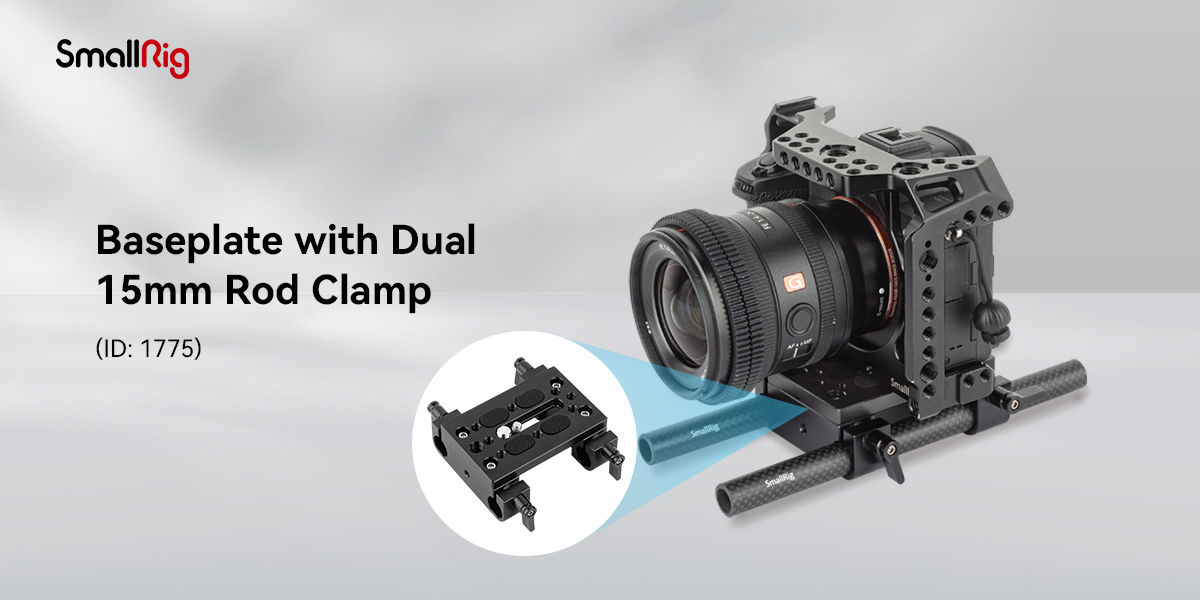 SmallRig 1775 Baseplate with Dual 15mm Rod Clamp