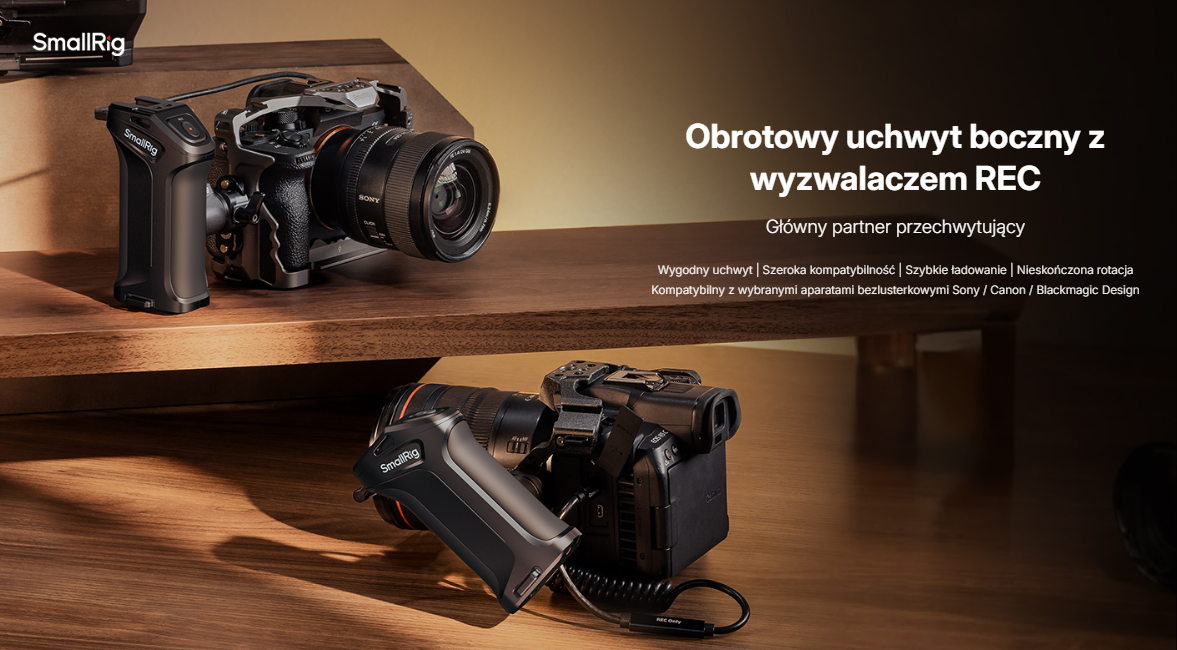 Uchwyt boczny SmallRig 5235 Rotating Side Handle with Trigger REC Canon / Blackmagic Design Cameras
