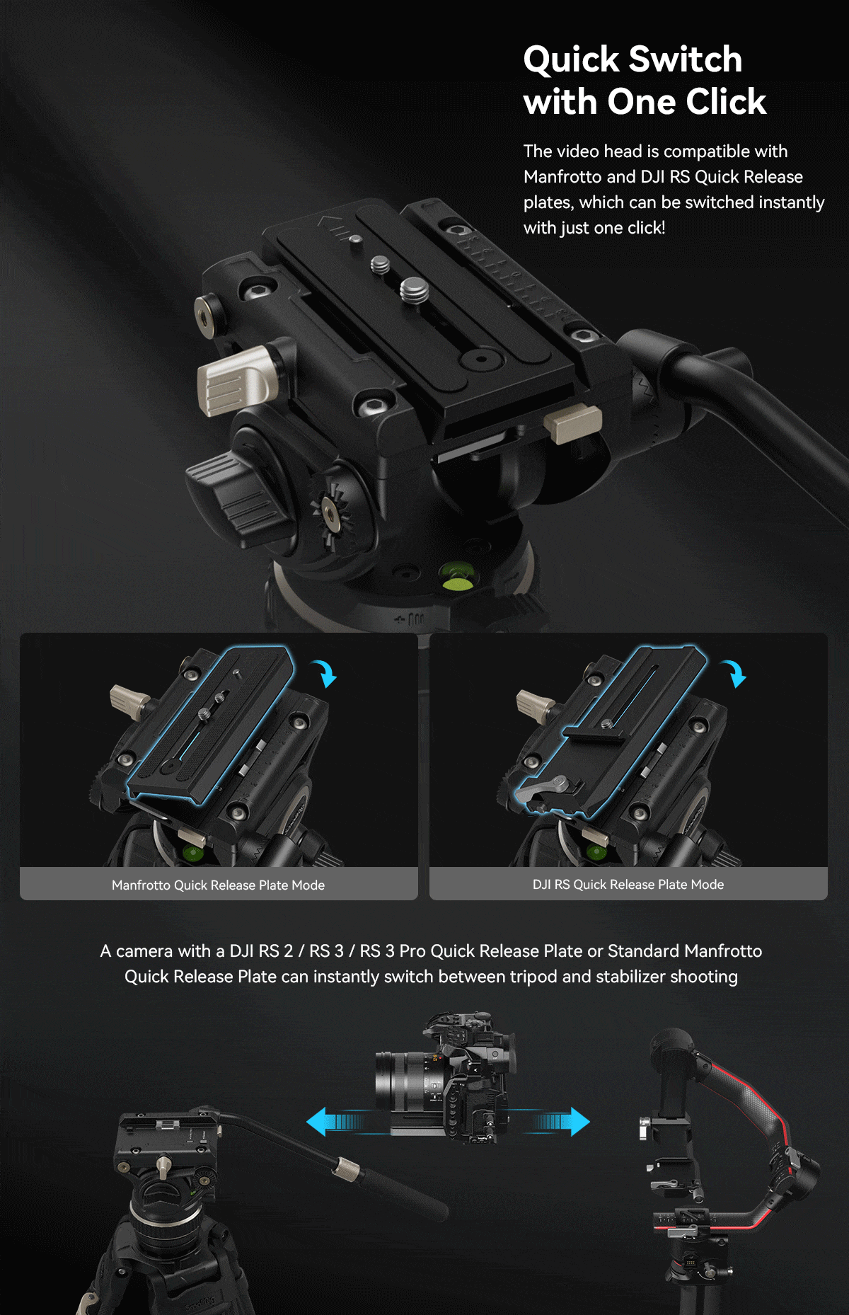 Statyw SmallRig 3989 Heavy-Duty Carbon Fiber Video Tripod Kit FreeBlazer |
