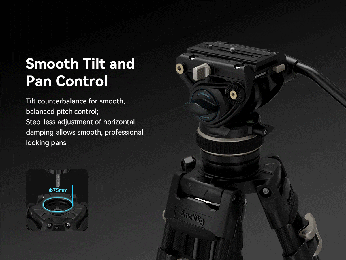 Statyw SmallRig 3989 Heavy-Duty Carbon Fiber Video Tripod Kit FreeBlazer |