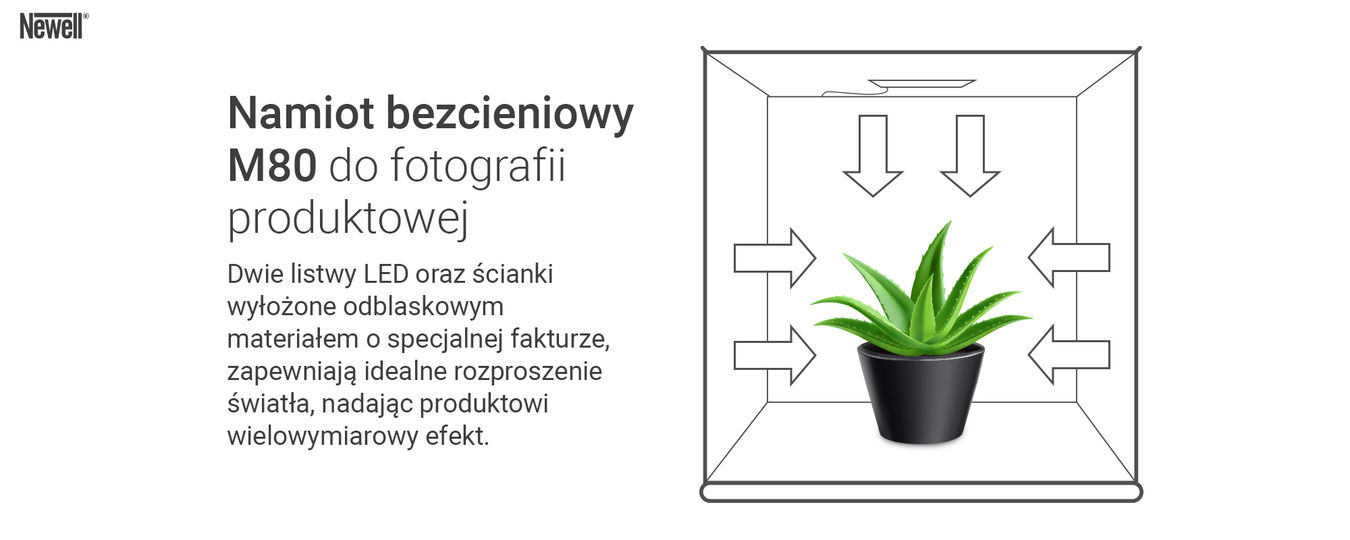 Namiot bezcieniowy Newell M80 II z oświetleniem LED