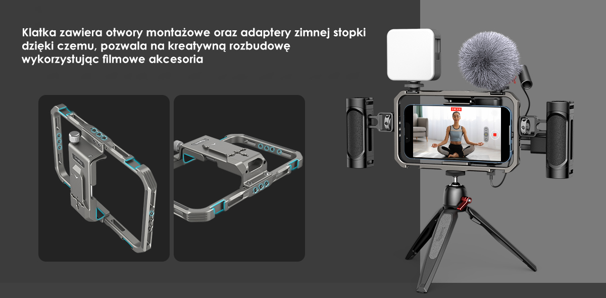 SmallRig 3611 Universal Lite Video Kit do iPhone - klatka do smartfona