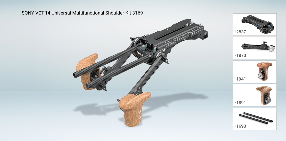SmallRig 3169 VCT-14 Universal Multifunctional Shoulder Rig