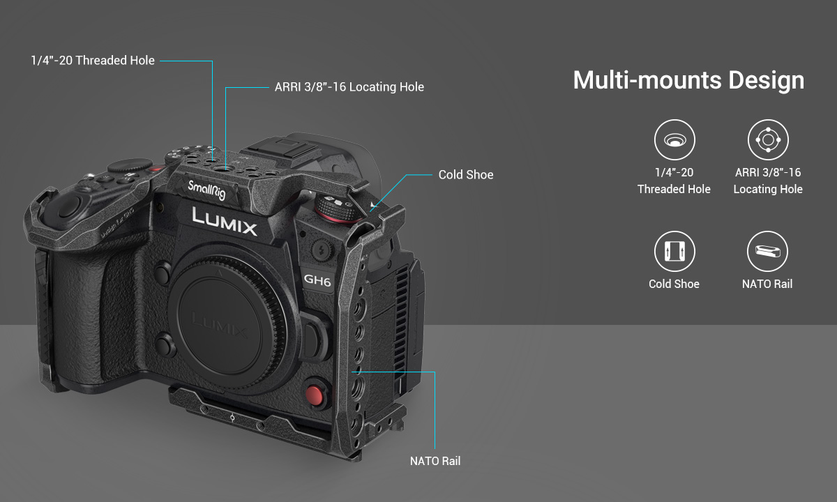 Klatka SmallRig 3441 “Black Mamba” do Panasonic Lumix GH6 - Professional Kit
