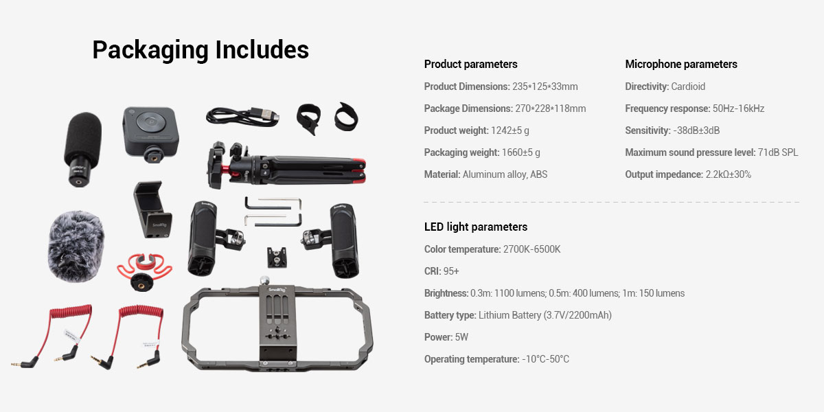 SmallRig 3384 Profesjonalny zestaw Video Rig Kit dla Smartfonów
