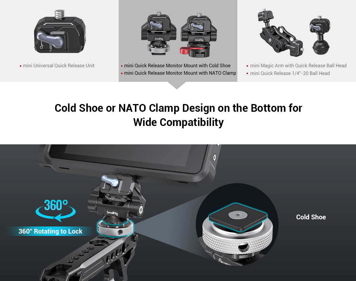 SmallRig 3513B Drop-in HawkLock Universal mini QR Clamp and Plate - szybkozłączka