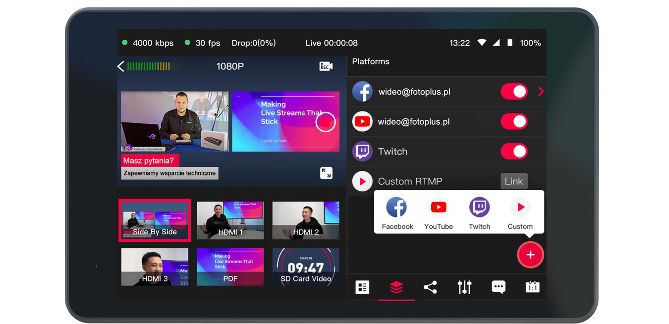 Mikser video YoloBox Pro z funkcją streamingu na żywo