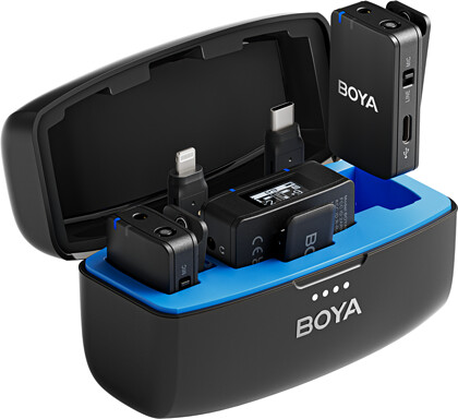 Zestaw mikroportów BoyaMic 2+1 z wbudowaną pamięcią - Lightning, Usb-C, jack 3,5mm - powystawowy