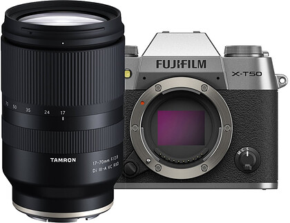 Bezlusterkowiec Fujifilm X-T50 srebrny + Tamron 17-70mm f/2.8 Di III-A VC RXD (FujiFilm) | Odbierz do 1000 zł rabatu na wybrany obiektyw FUJINON XF! Cashback 430 zł na obiektyw Fujinon XF 23/2.8!