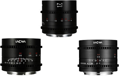 Zestaw obiektywów filmowych Mikro 4/3 Laowa Wide Cine Prime 7,5mm T2.1; 10mm T2.1; 17mm T1.