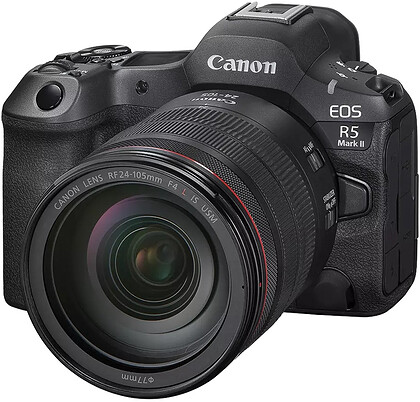 Bezlusterkowiec Canon EOS R5 Mark II + RF 24-105 F4 + Plecak Canon za 1zł + DaVinci Resolve taniej w zestawie + Dobierz aparat za 1zł