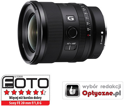 Obiektyw Sony FE 20mm f/1.8 G + Dodatkowy 1 rok gwarancji w My Sony + Studencki CASHBACK 430zł + Dobierz filtr za 1zł