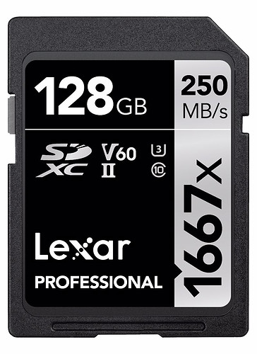 Karta pamięci Lexar SDXC 128GB 1667x (250MB/s) v60 Professional