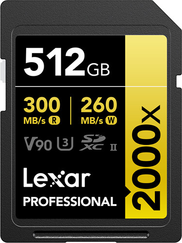 Karta pamięci Lexar SDXC 512GB 2000x (300MB/s) V90