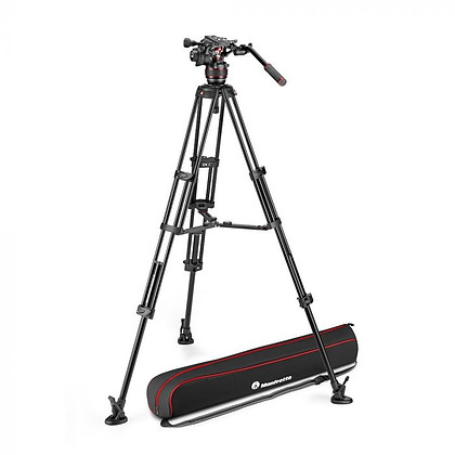 Statyw wideo Manfrotto Twin Alu + głowica Nitrotech 608 + torba /MVK608TWINMA środkowa rozpórka
