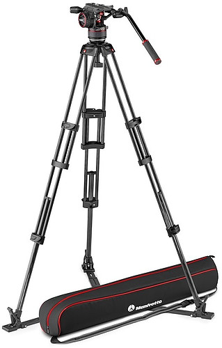 Statyw wideo Manfrotto Twin Carbon + głowica Nitrotech 608 + torba /MVK608TWINGC dolna rozpórka