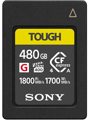 Karta pamięci Sony CFexpress 480GB Type A (1800MB/s) CEAG480T.SYM