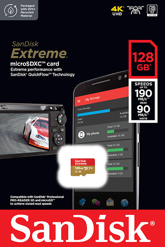 Karta pamięci SanDisk microSDXC Extreme 128GB (190MB/s) V30 A2+ adapter SD/SDSQXAA-128G-GN6MA