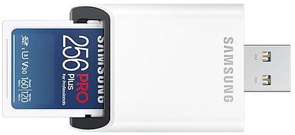Karta Pamięci Samsung SDXC 256GB PRO+ (160/120MB/s) + Czytnik (MB-SD256KB/WW) - Wyprzedaż
