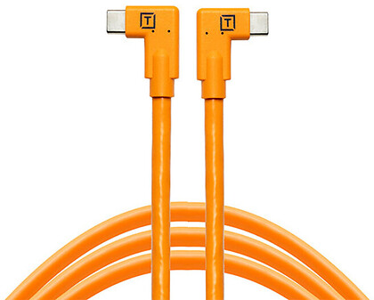 Przewód TetherPro USB-C - USB-C 4,6m - pomarańczowy podwójny kątowy